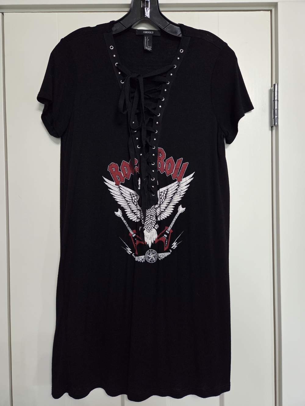 Forever 21 Black Apparel Label Tee Top